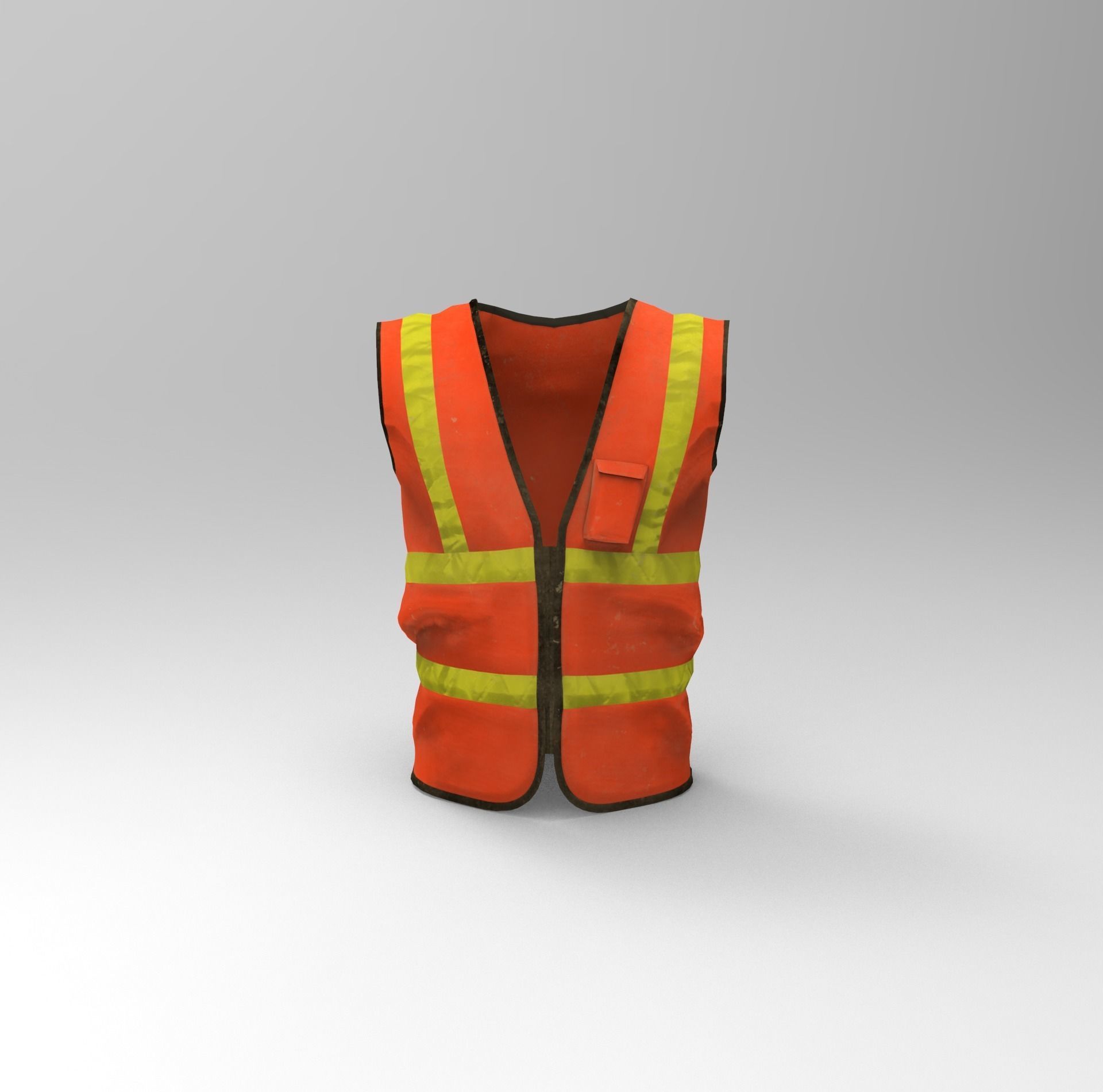 Realistic Worker Vest Low-poly 3D model_1