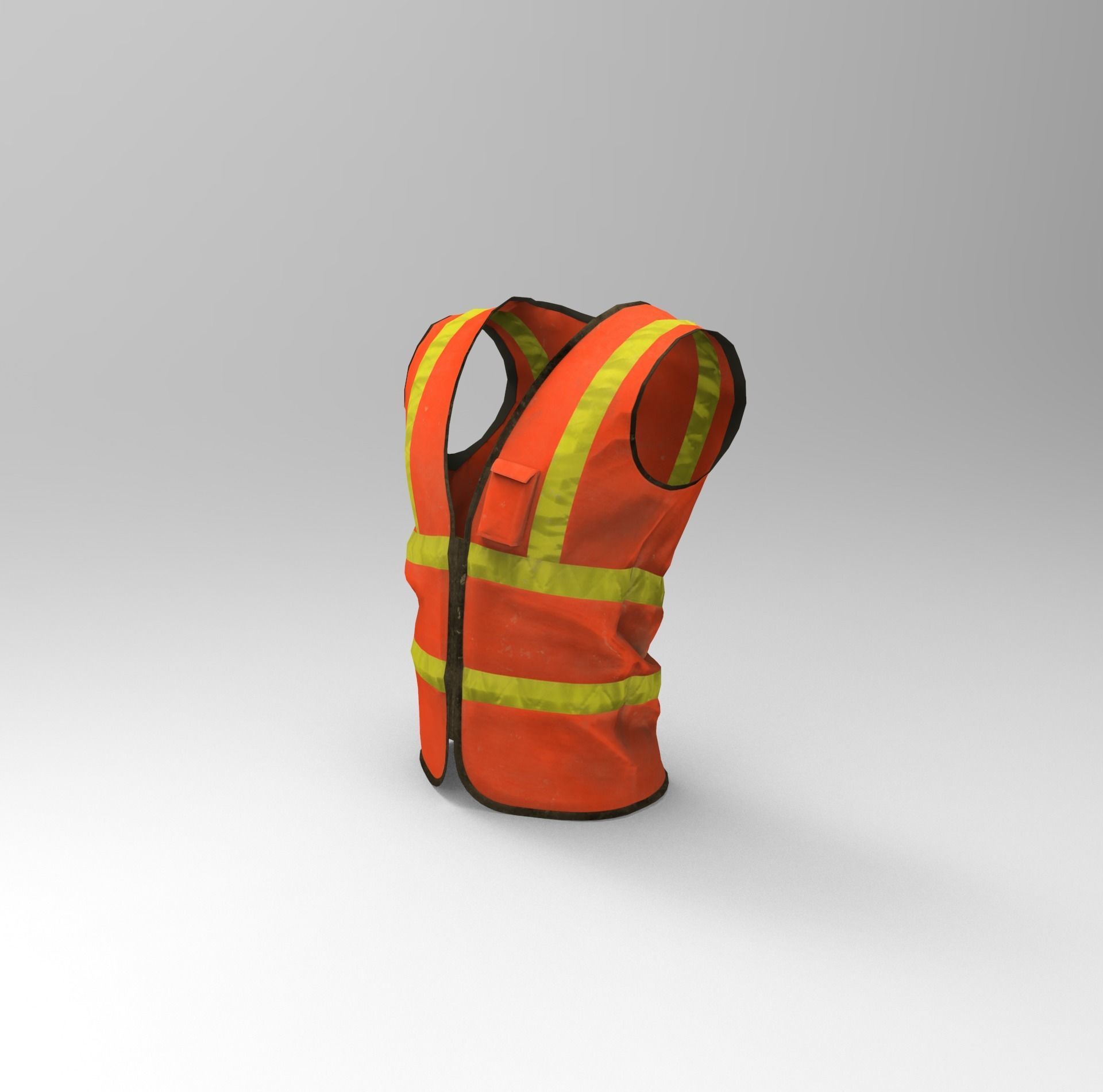 Realistic Worker Vest Low-poly 3D model_17