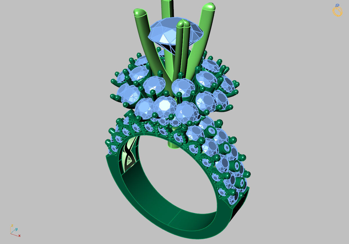 DIAMOND RINGS 3D print model_1