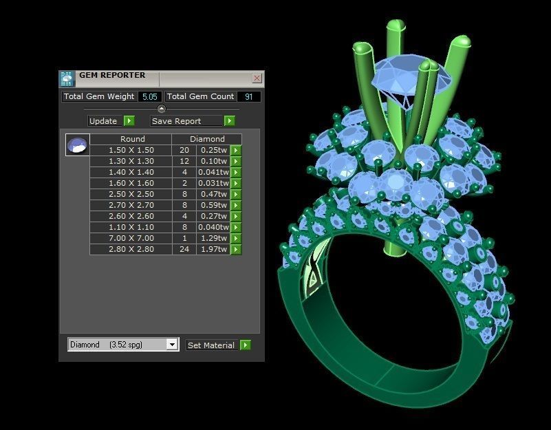 DIAMOND RINGS 3D print model_4