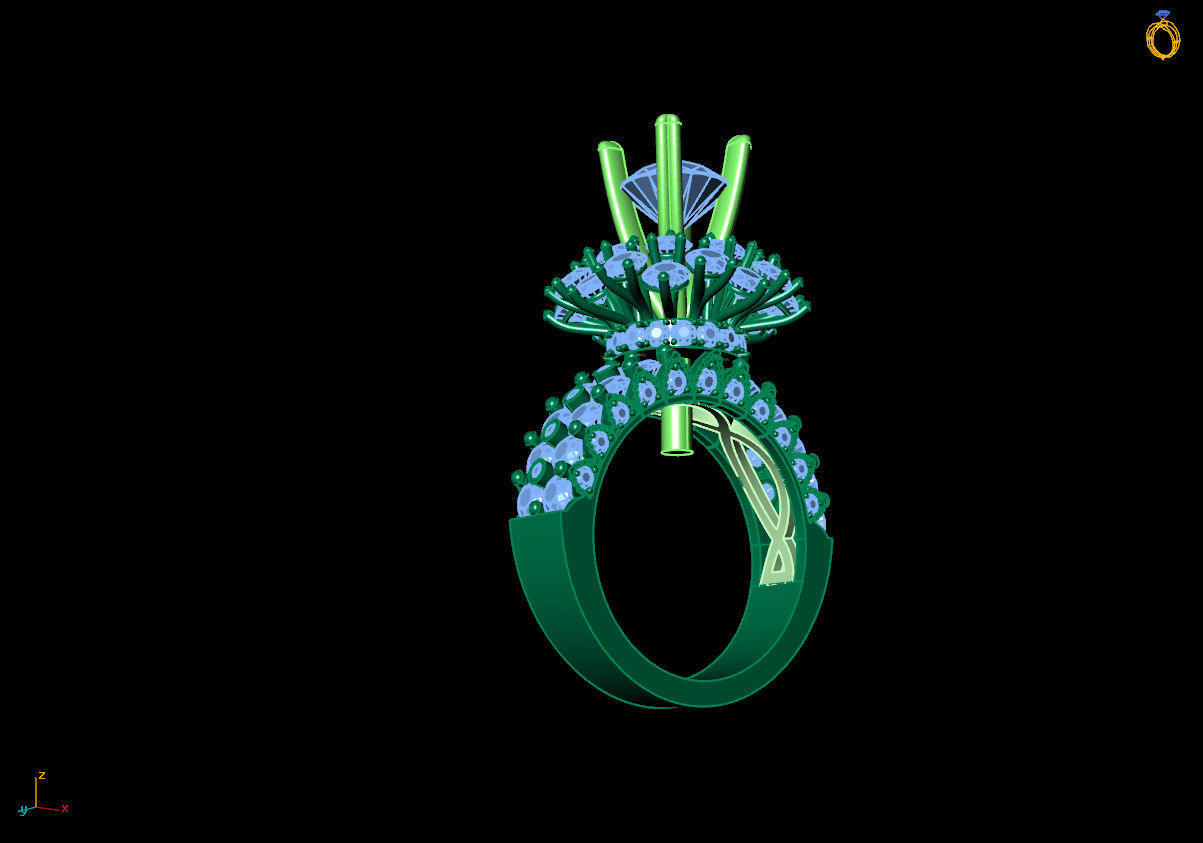 DIAMOND RINGS 3D print model_3