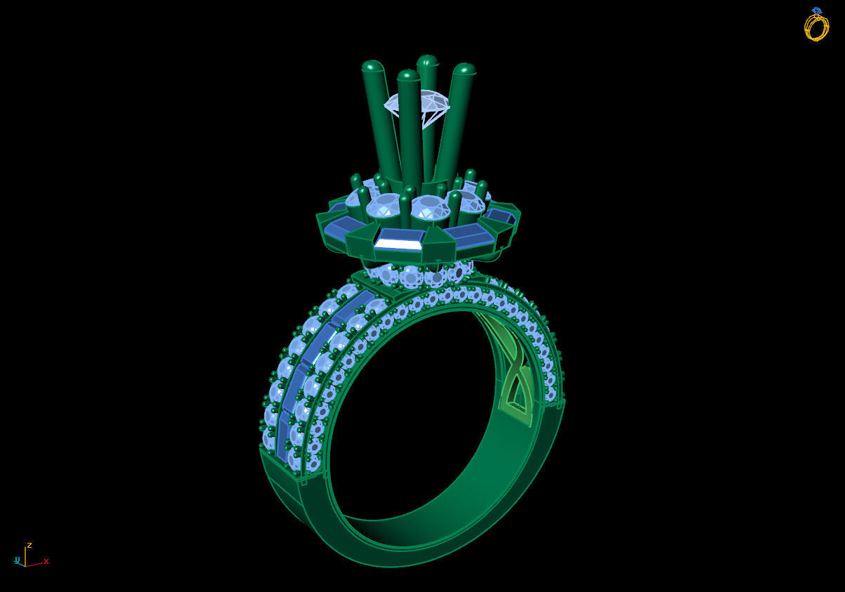DIAMOND RINGS 3D print model_3