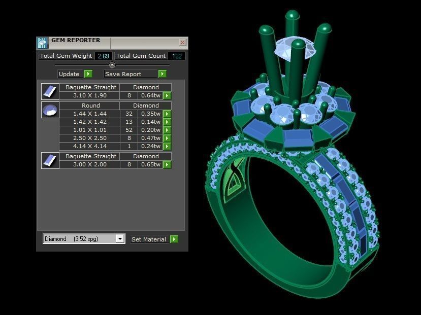 DIAMOND RINGS 3D print model_4