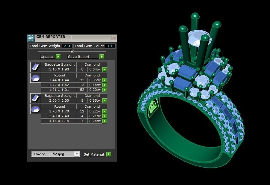DIAMOND RINGS 3D print model_4