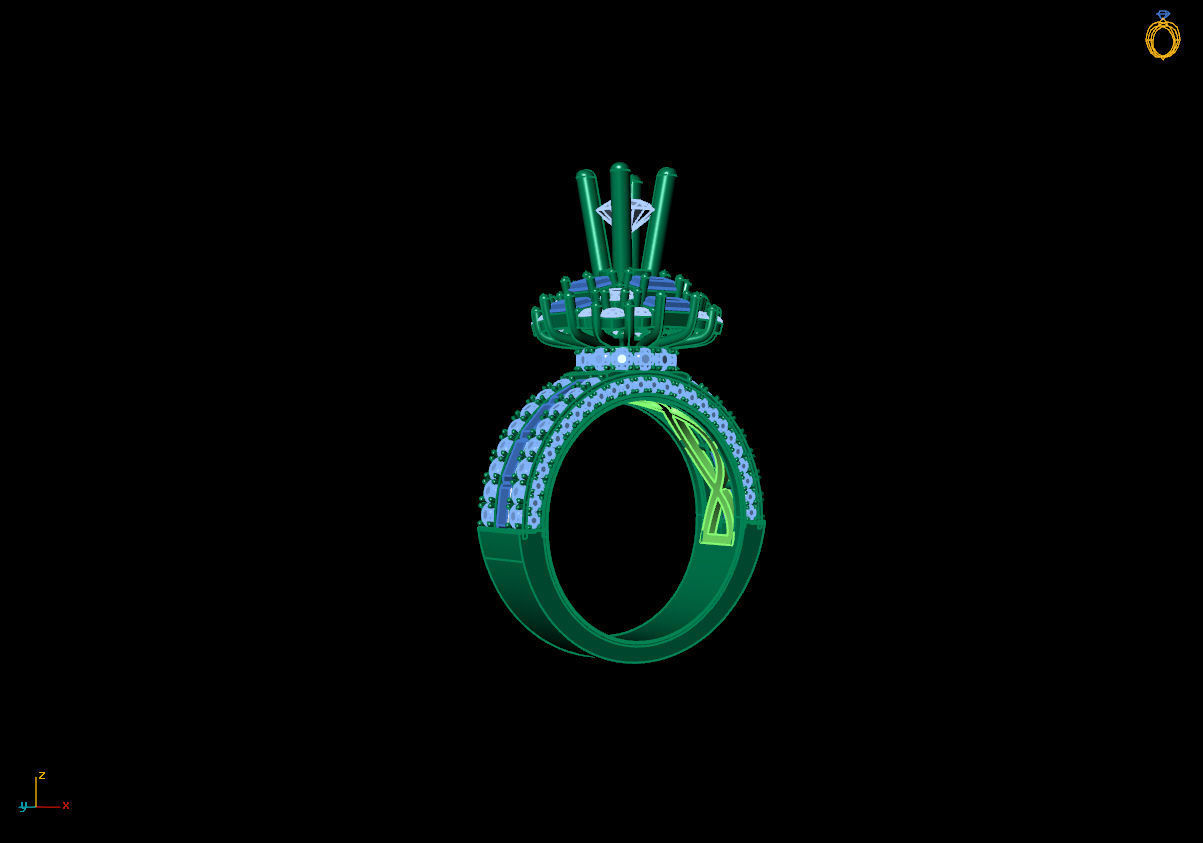 DIAMOND RINGS 3D print model_3
