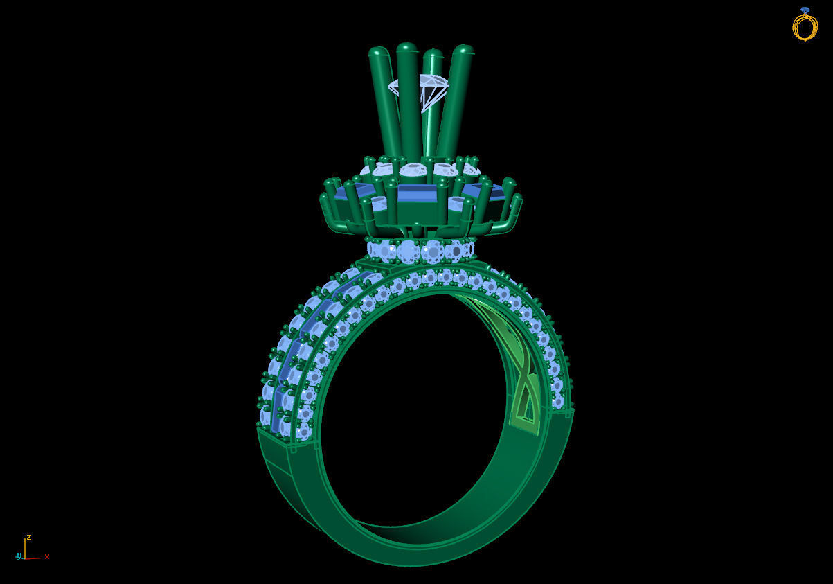 DIAMOND RINGS 3D print model_3