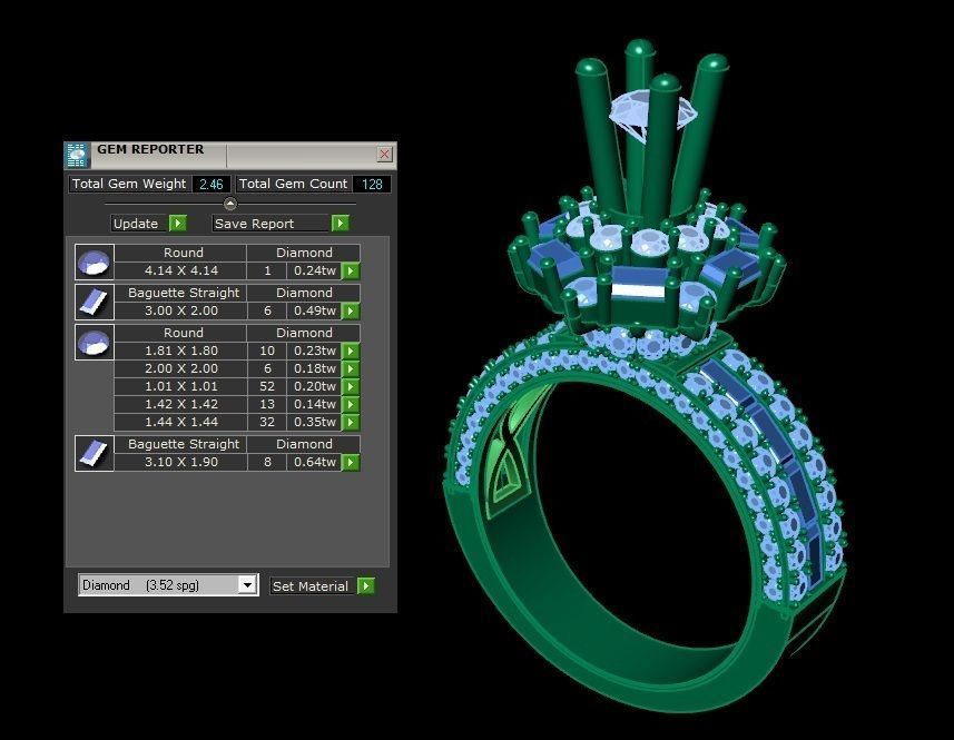 DIAMOND RINGS 3D print model_4