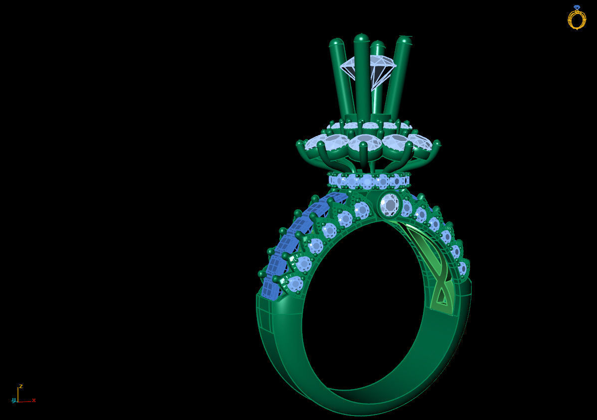 DIAMOND RINGS 3D print model_3