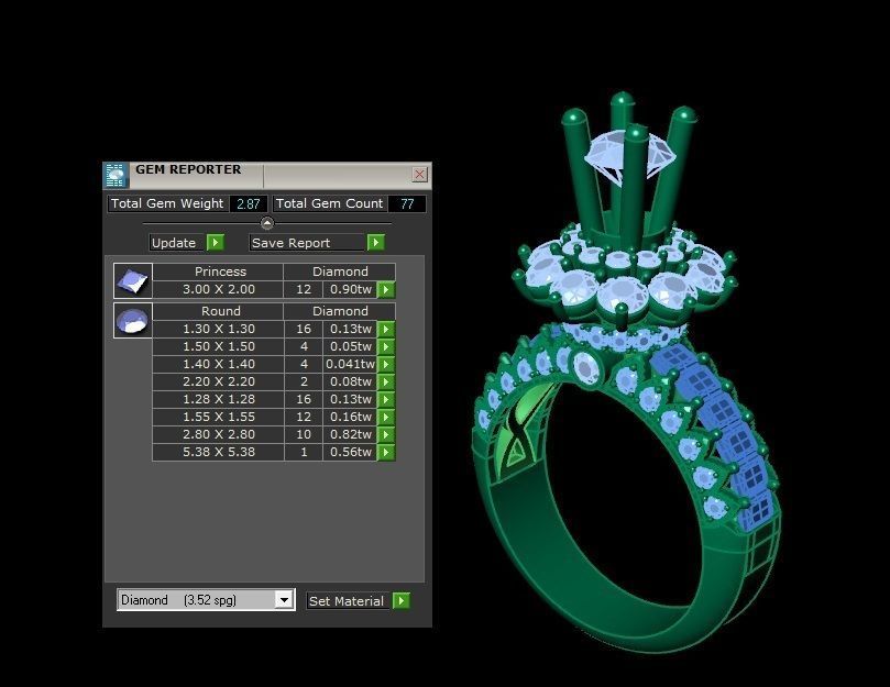 DIAMOND RINGS 3D print model_4