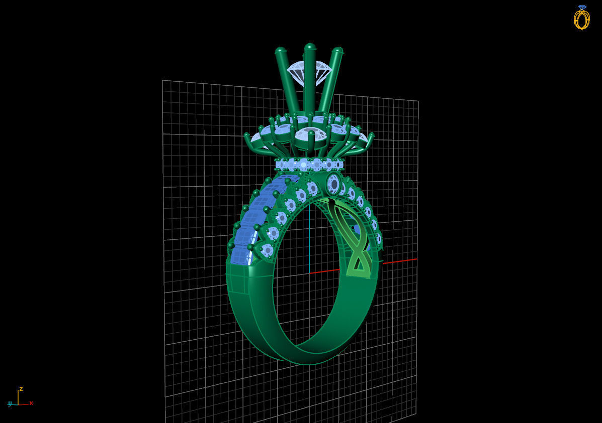 DIAMOND RINGS 3D print model_3