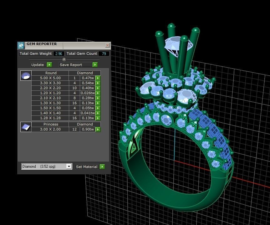 DIAMOND RINGS 3D print model_4