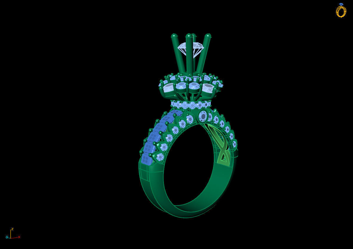 DIAMOND RINGS 3D print model_3