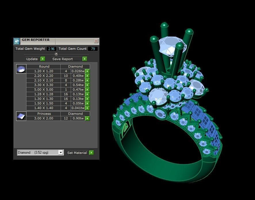 DIAMOND RINGS 3D print model_4