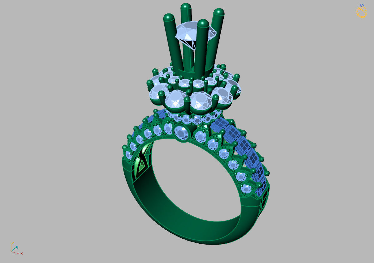 DIAMOND RINGS 3D print model_1