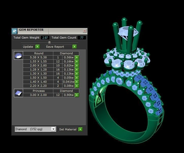 DIAMOND RINGS 3D print model_4