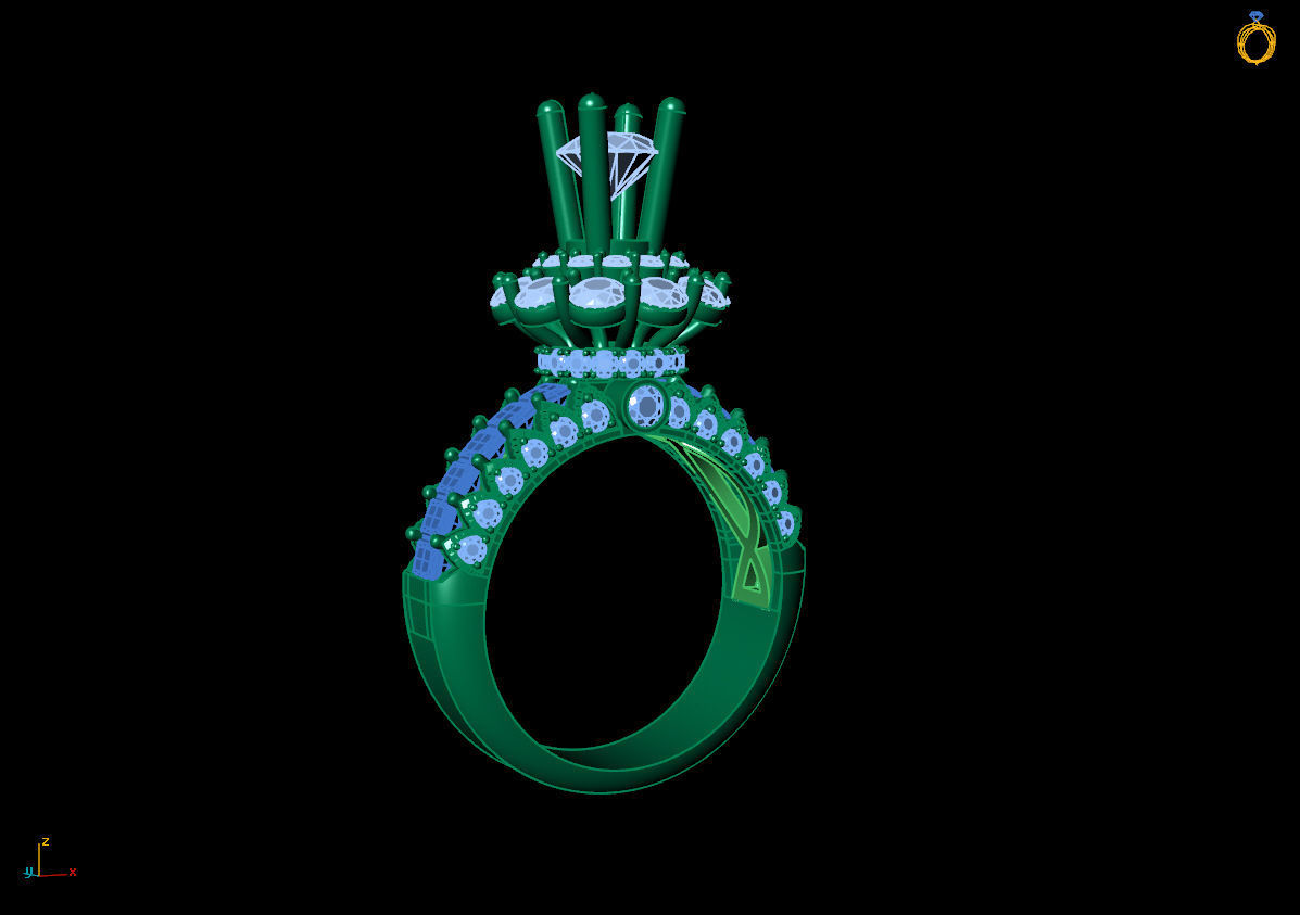 DIAMOND RINGS 3D print model_3