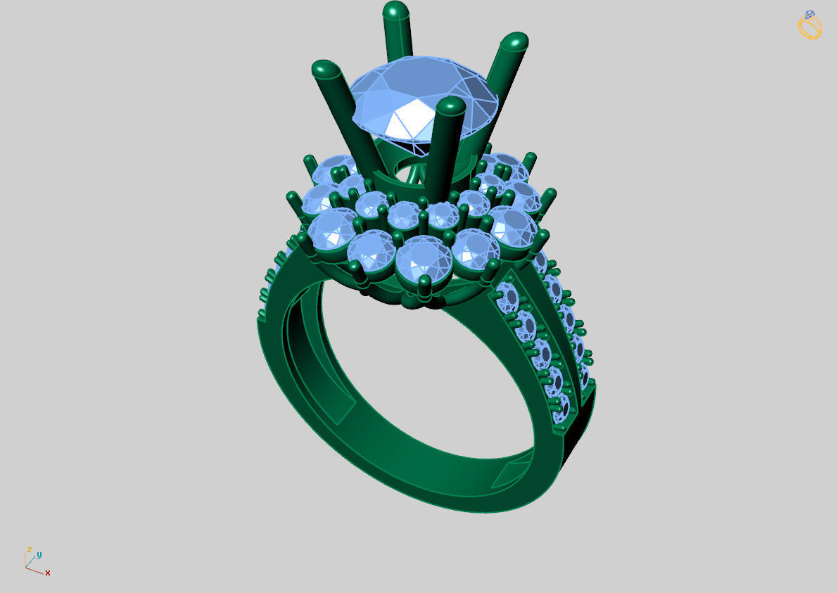 DIAMOND RINGS 3D print model_1