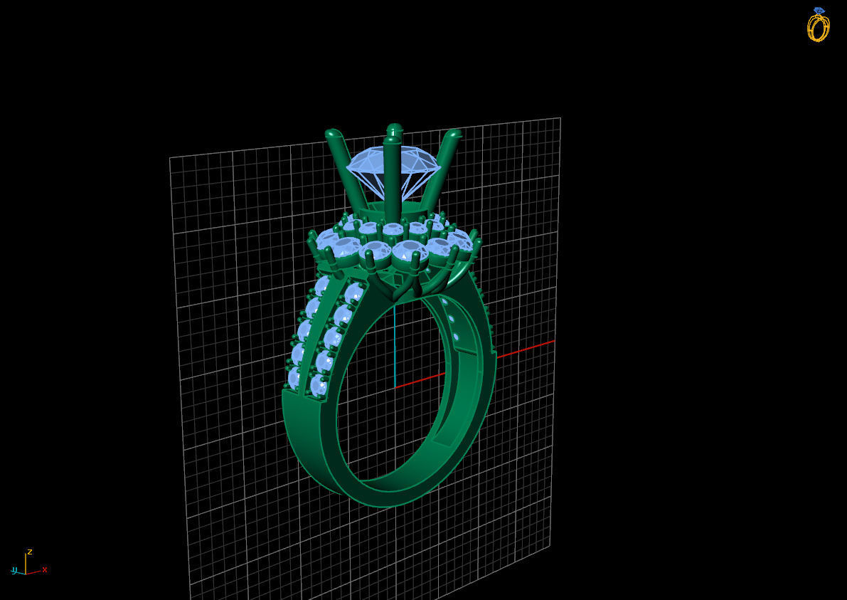 DIAMOND RINGS 3D print model_3