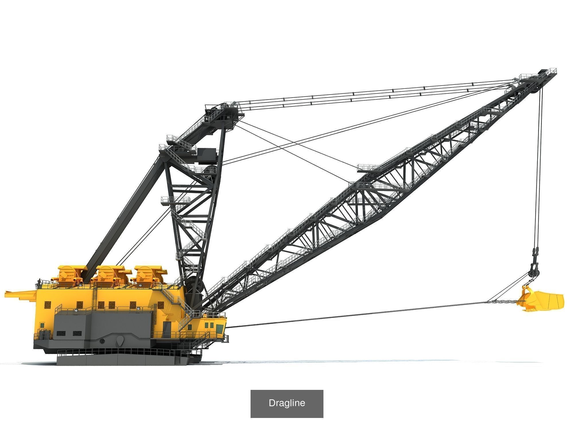 Tracked Dozer and Dragline 3D Model Collection_2