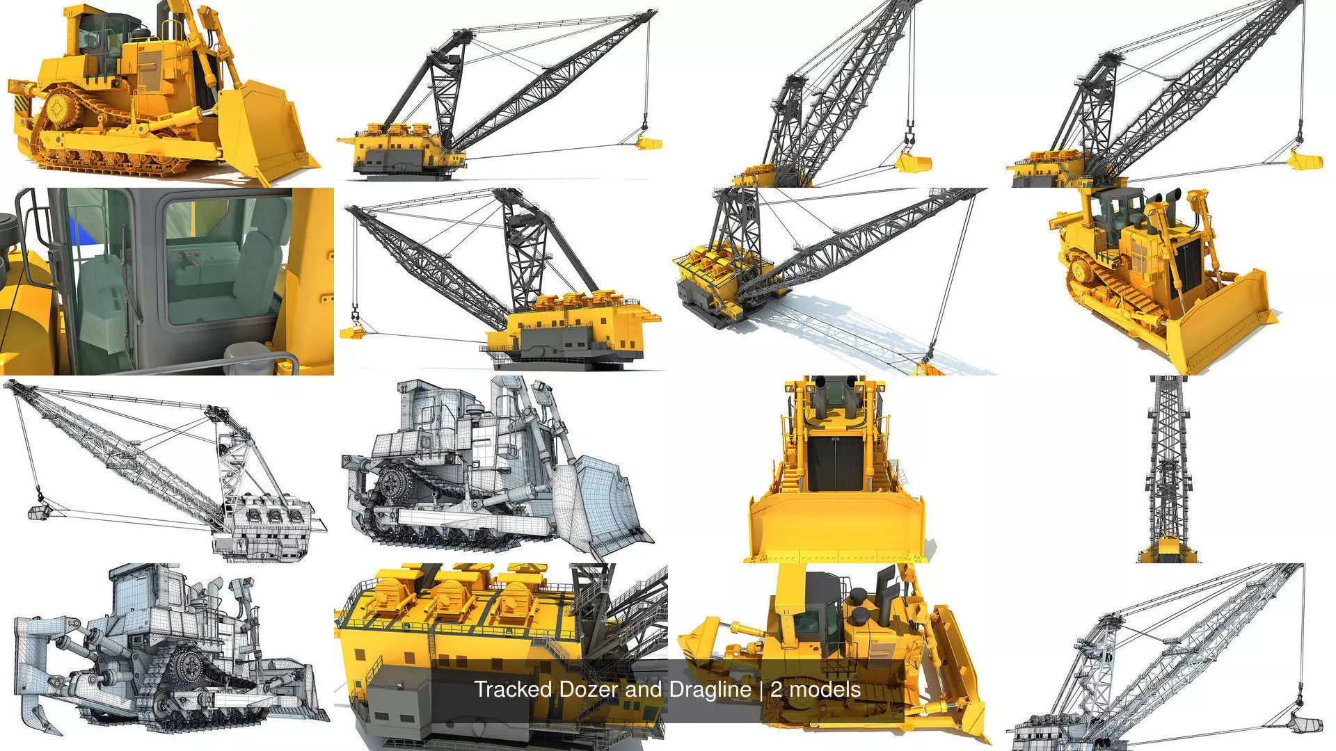 Tracked Dozer and Dragline 3D Model Collection_0