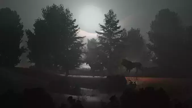 dark forest Low-poly 3D model