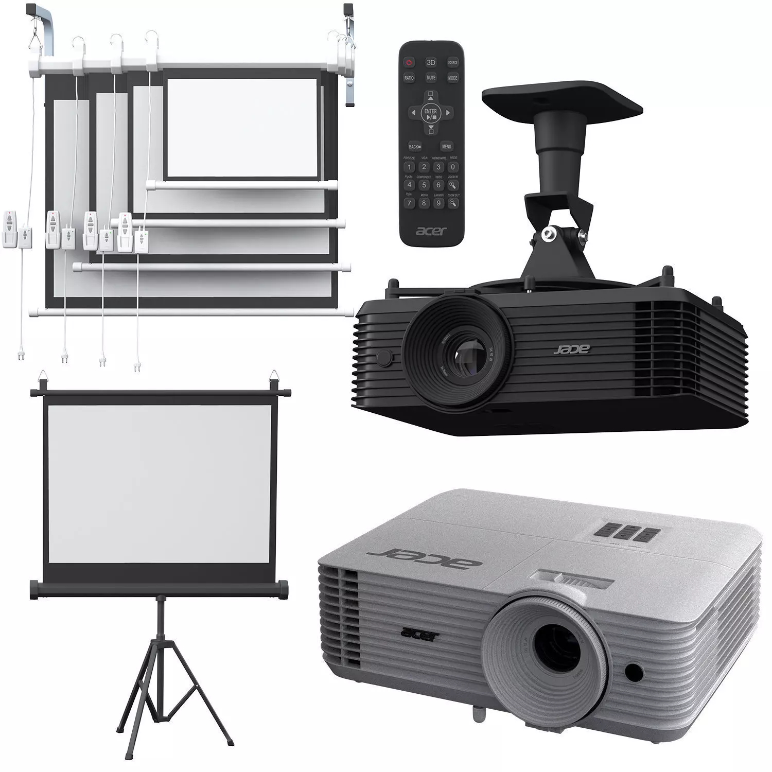 Acer X1326awh Black And White 3D model_0