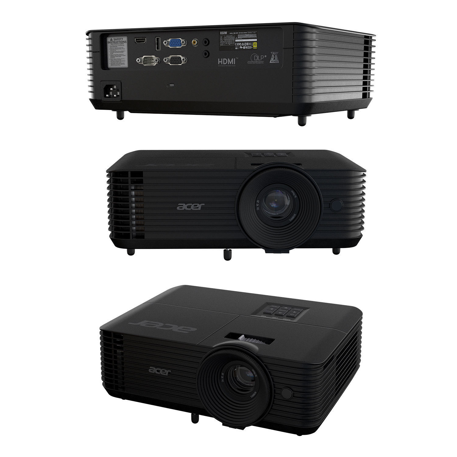 Acer X1326awh Black And White 3D model_2