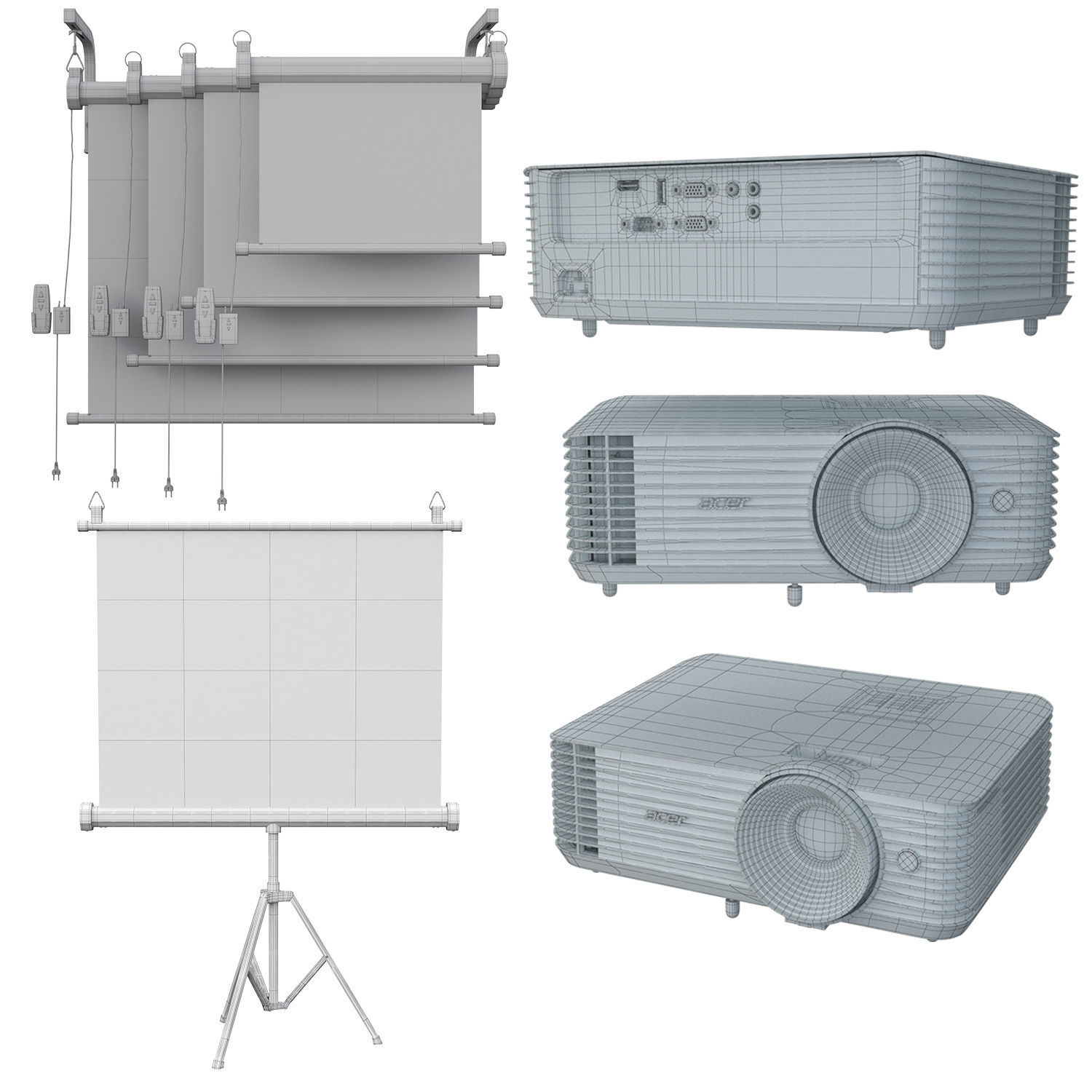 Acer X1326awh Black And White 3D model_8