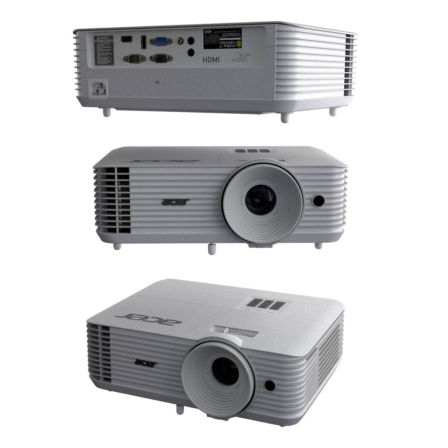 Acer X1326awh Black And White 3D model_1