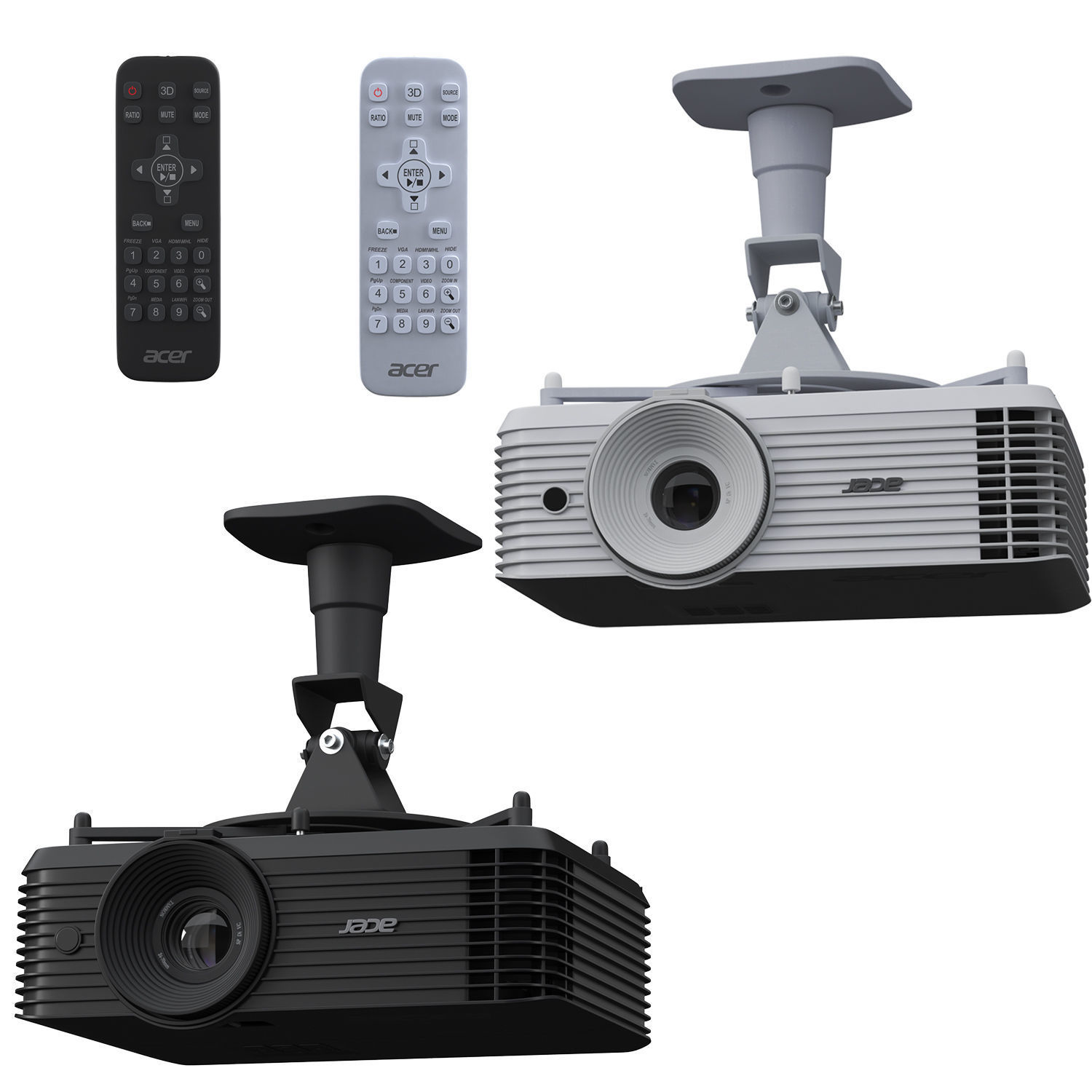 Acer X1326awh Black And White 3D model_9