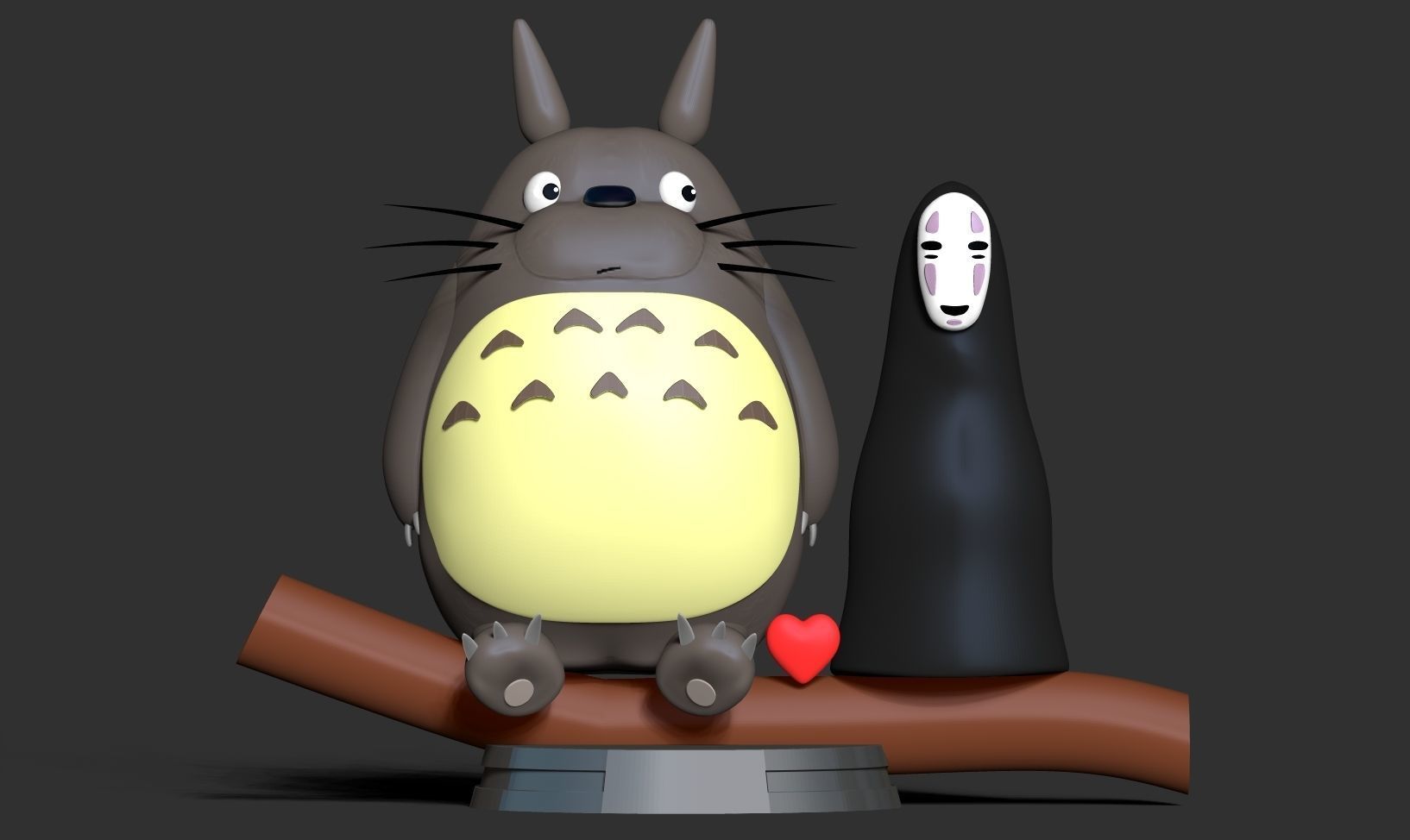 Totoro and No-Face 3D print model_6