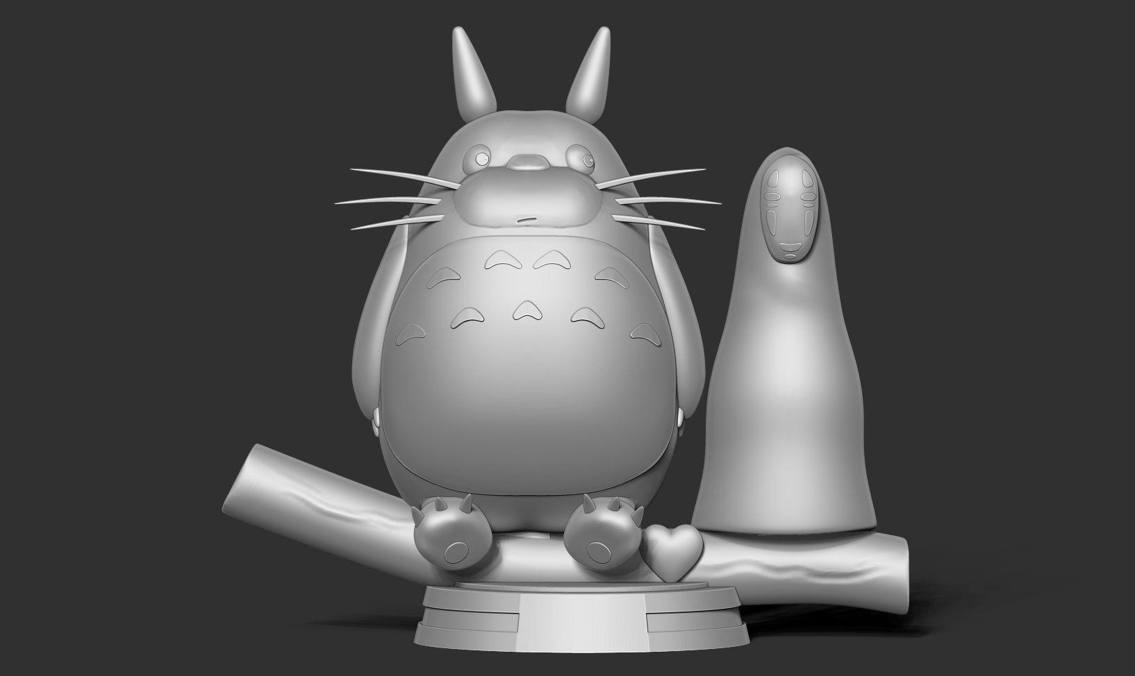 Totoro and No-Face 3D print model_7
