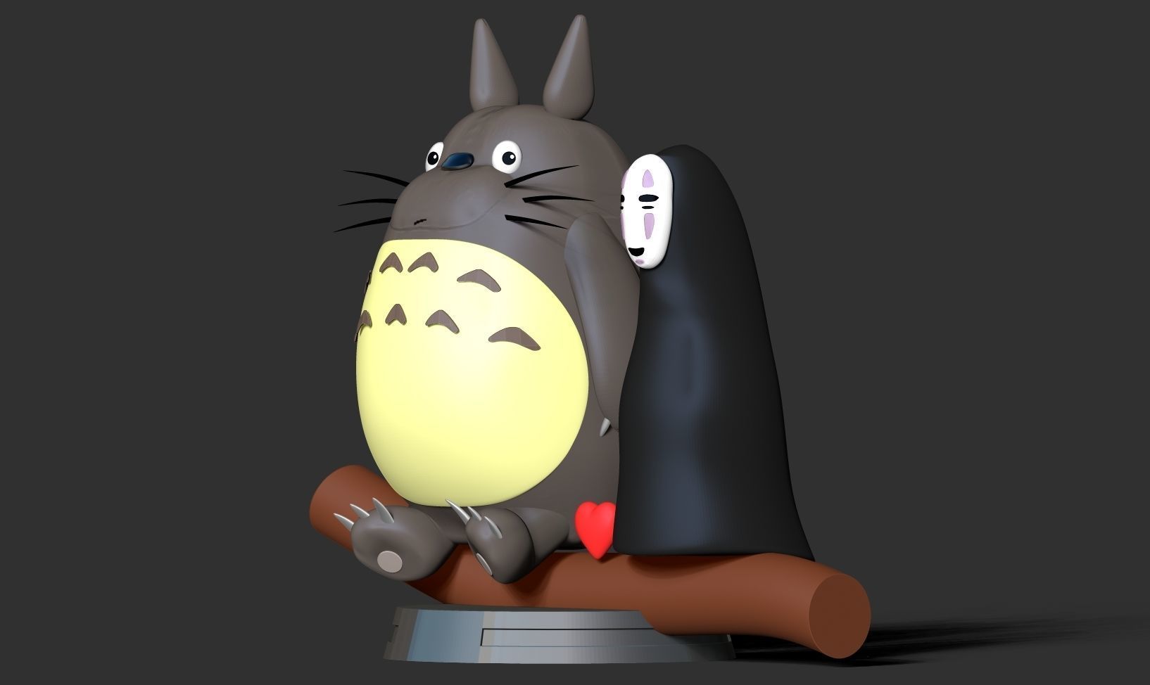 Totoro and No-Face 3D print model_10