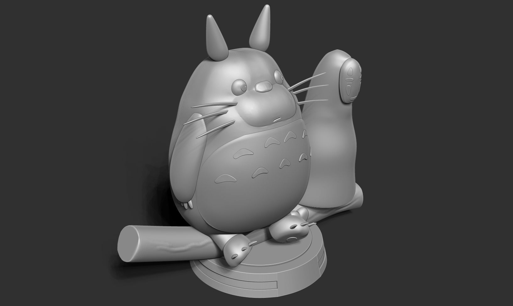 Totoro and No-Face 3D print model_15