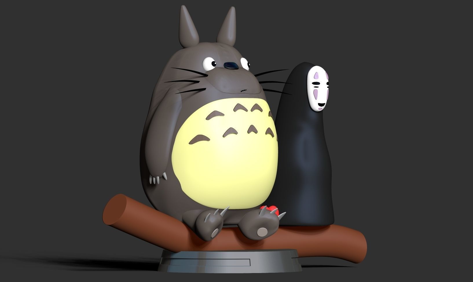 Totoro and No-Face 3D print model_12