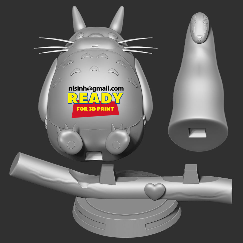 Totoro and No-Face 3D print model_1
