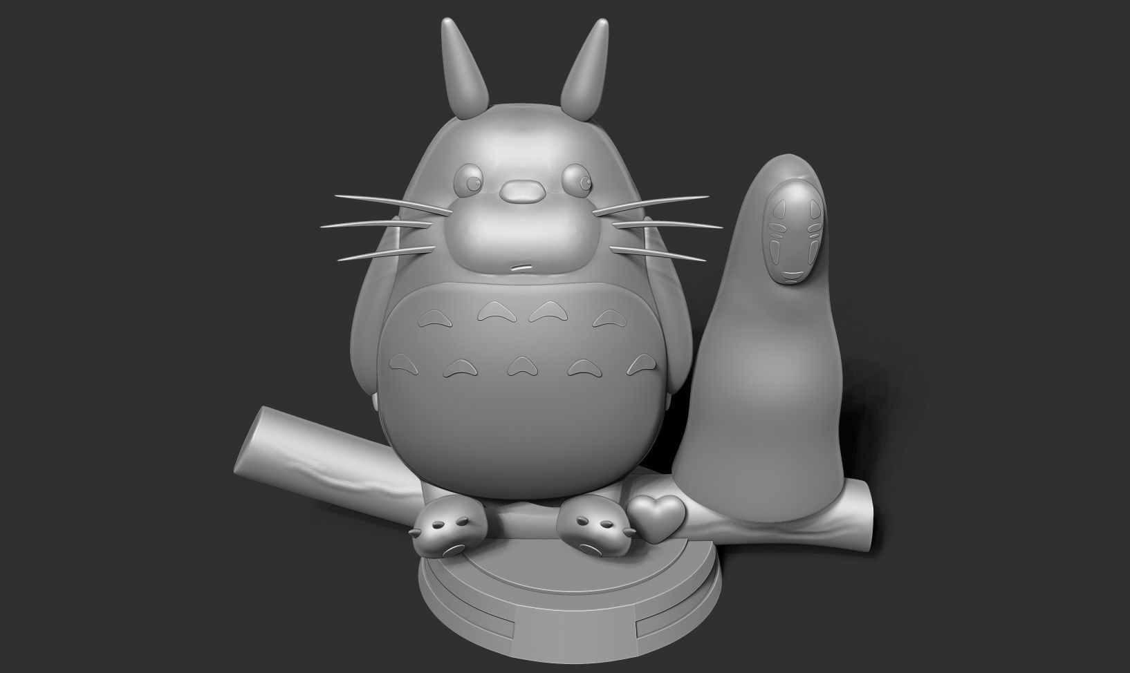 Totoro and No-Face 3D print model_17