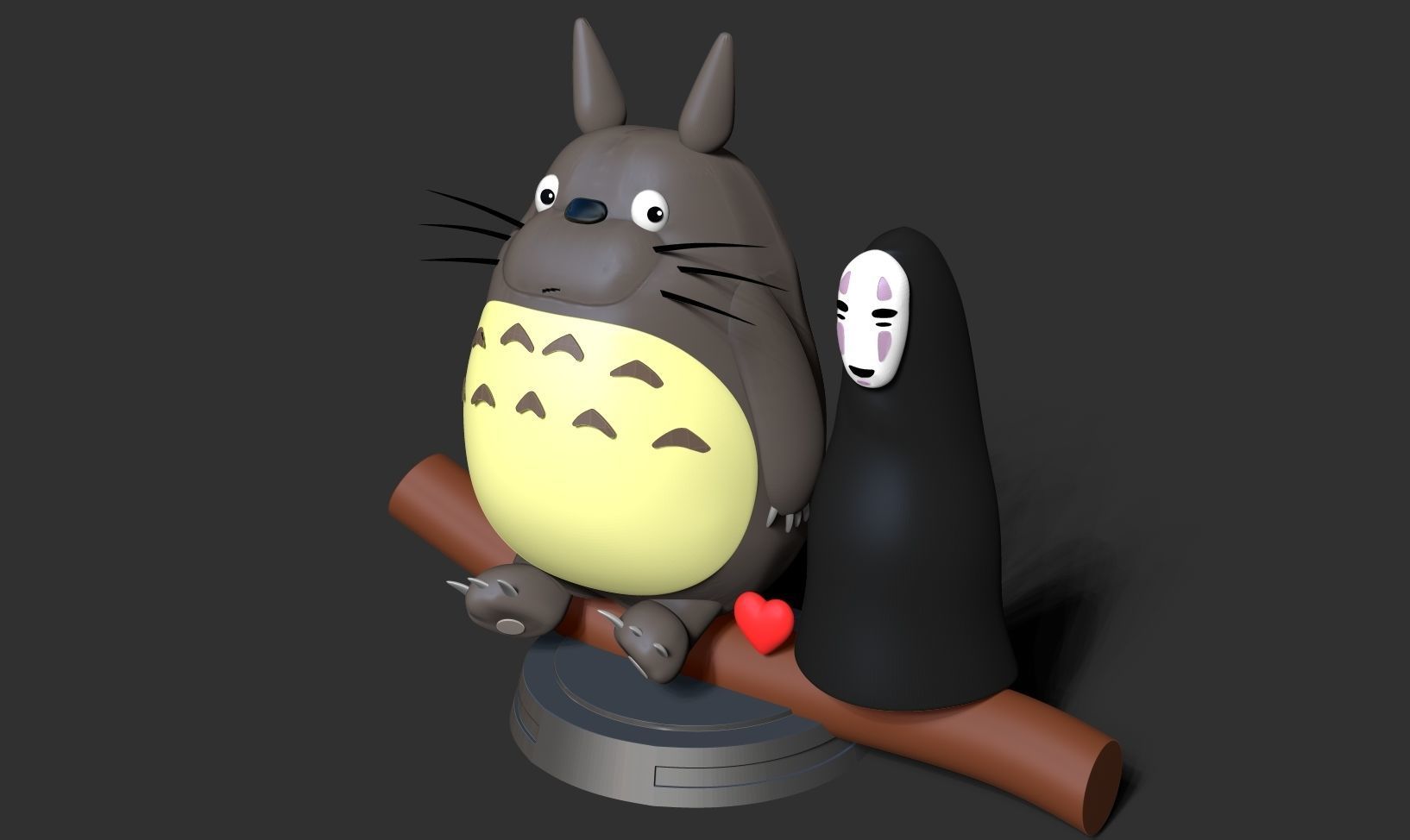 Totoro and No-Face 3D print model_16