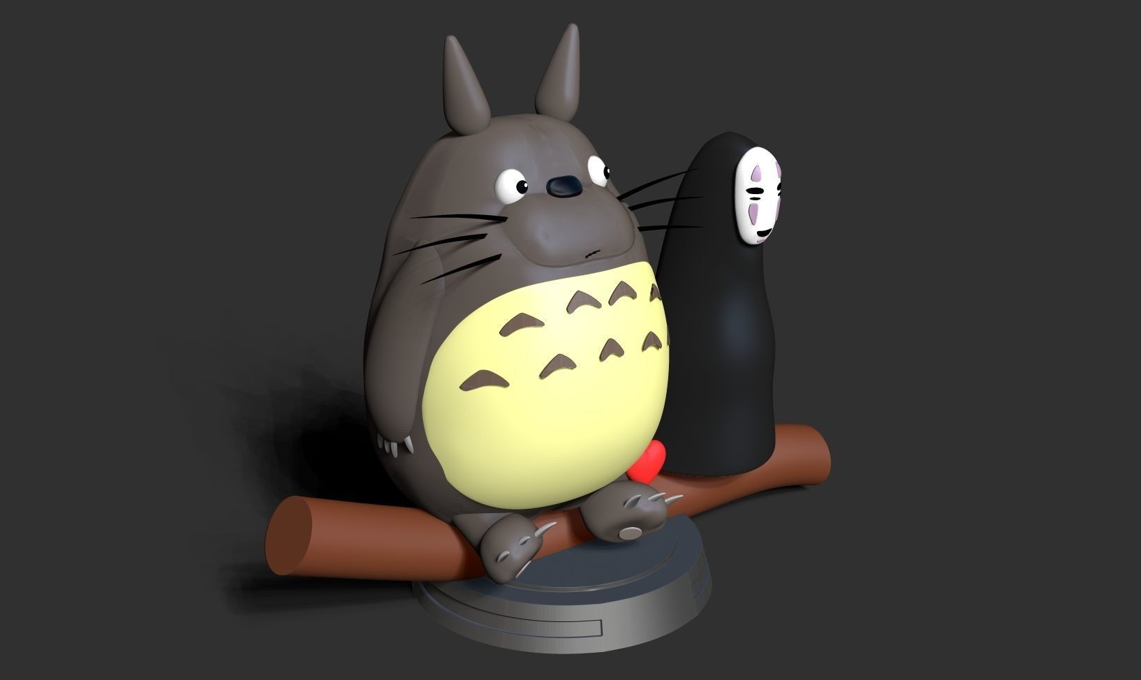 Totoro and No-Face 3D print model_14