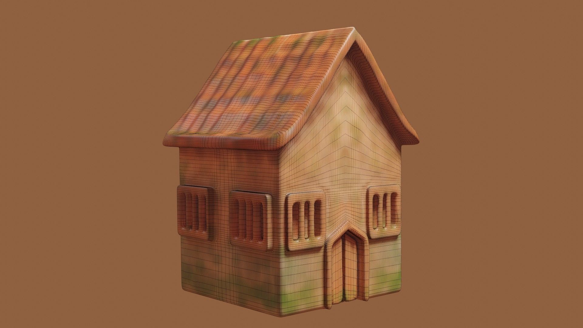 Cottage house 3D print model_5
