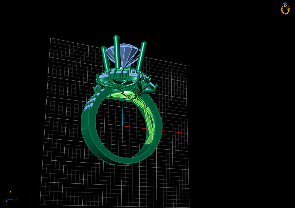 DIAMOND RINGS 3D print model_3