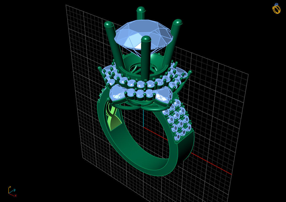 DIAMOND RINGS 3D print model_1