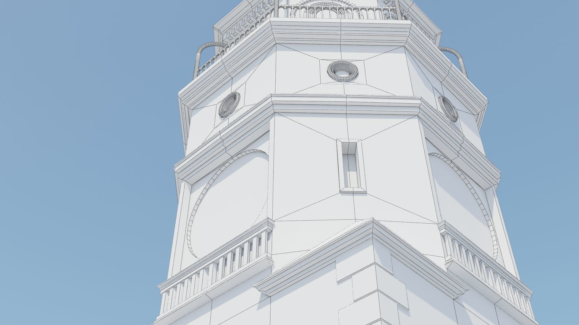 Tower roof renaissance 3D model_7