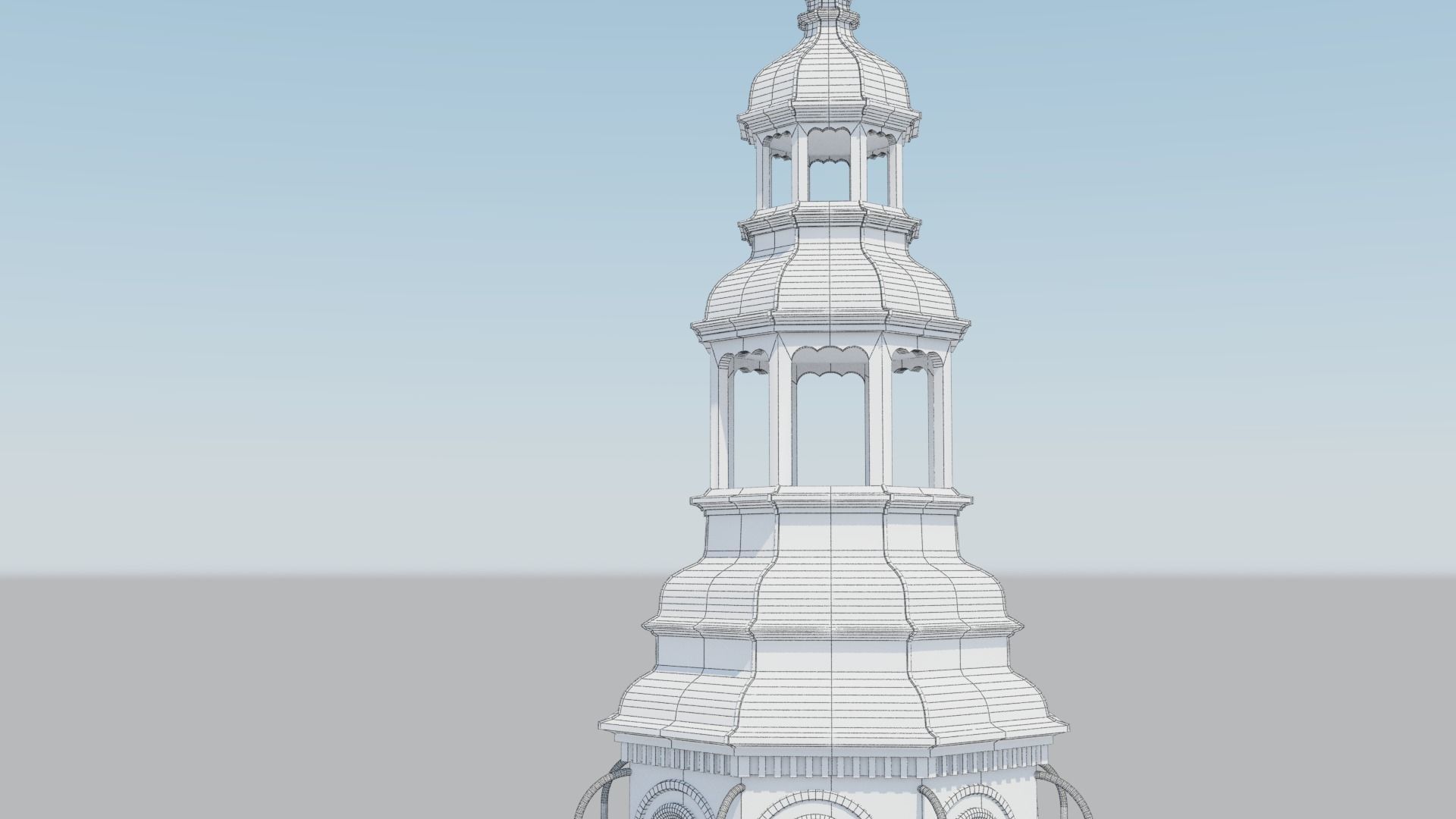 Tower roof renaissance 3D model_6