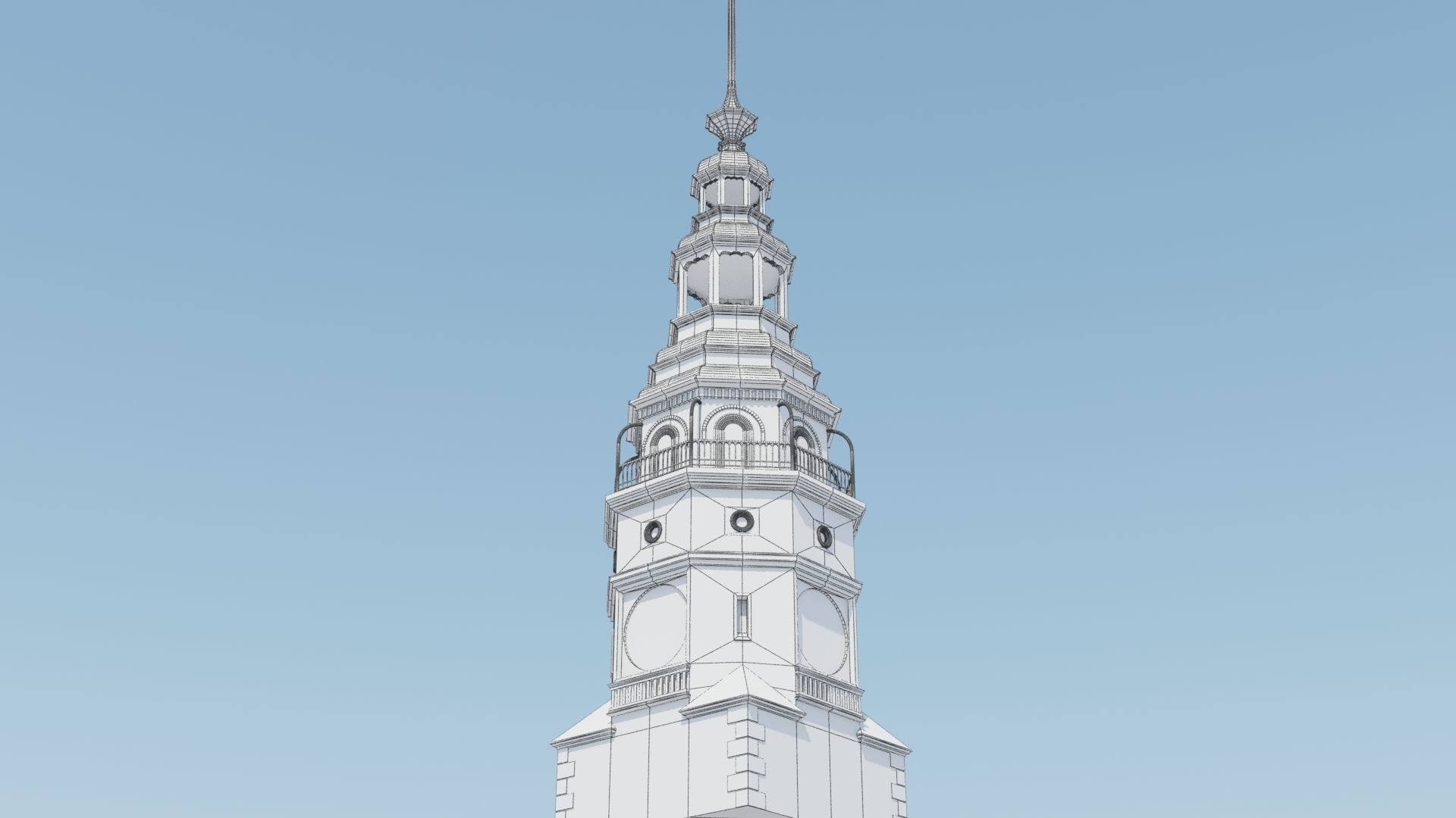 Tower roof renaissance 3D model_5
