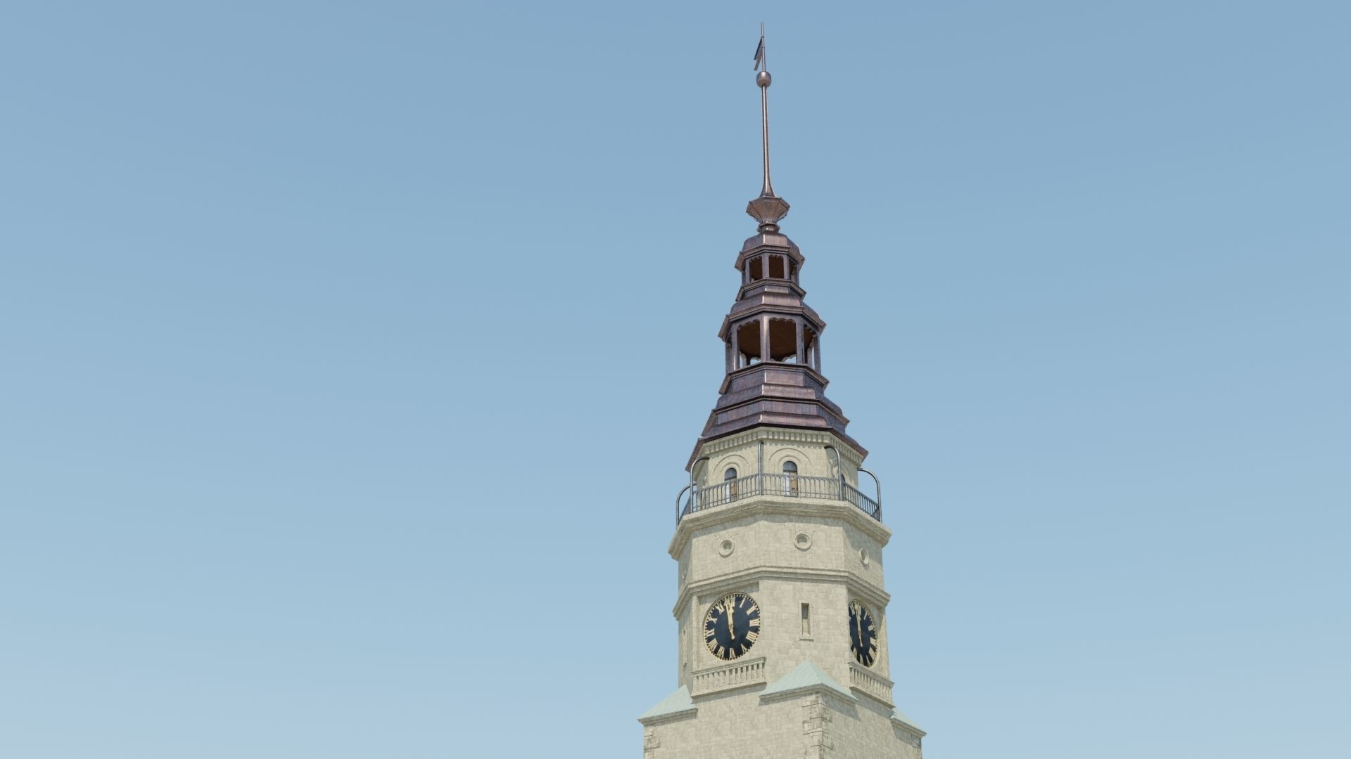 Tower roof renaissance 3D model_4