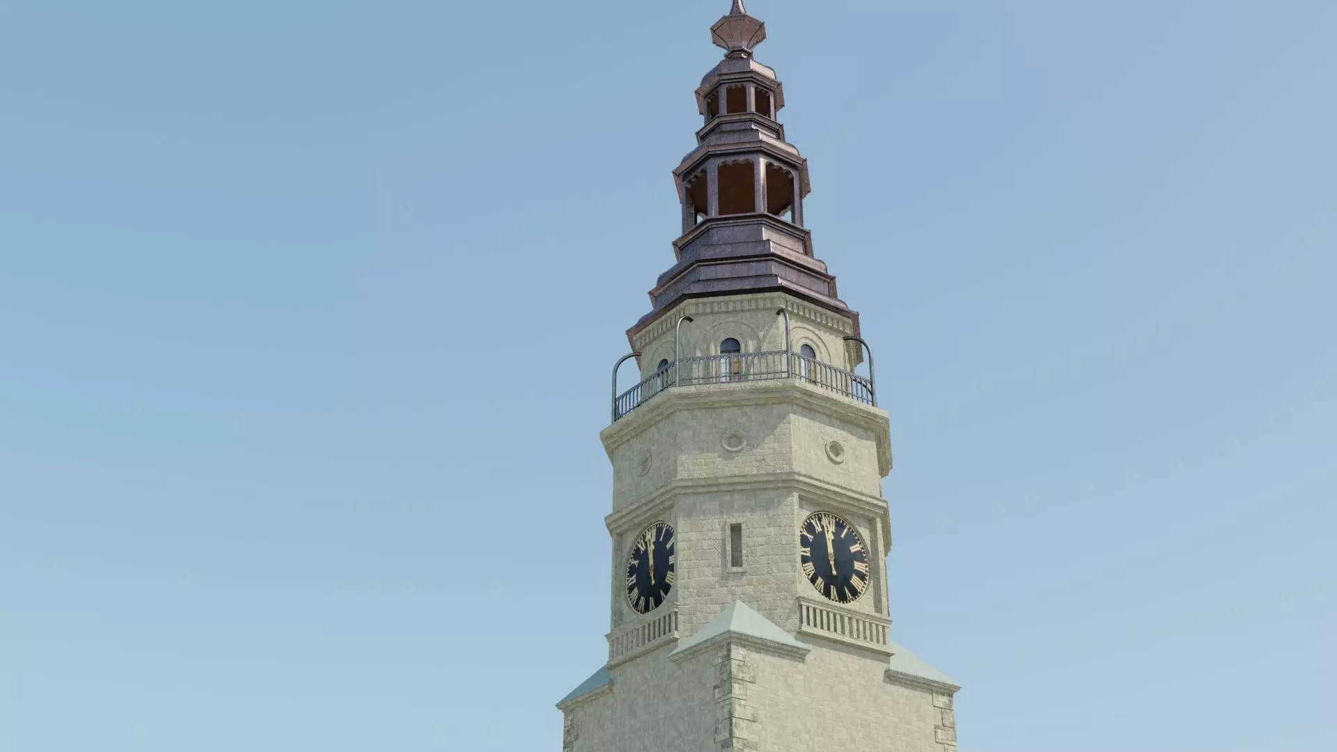 Tower roof renaissance 3D model_0