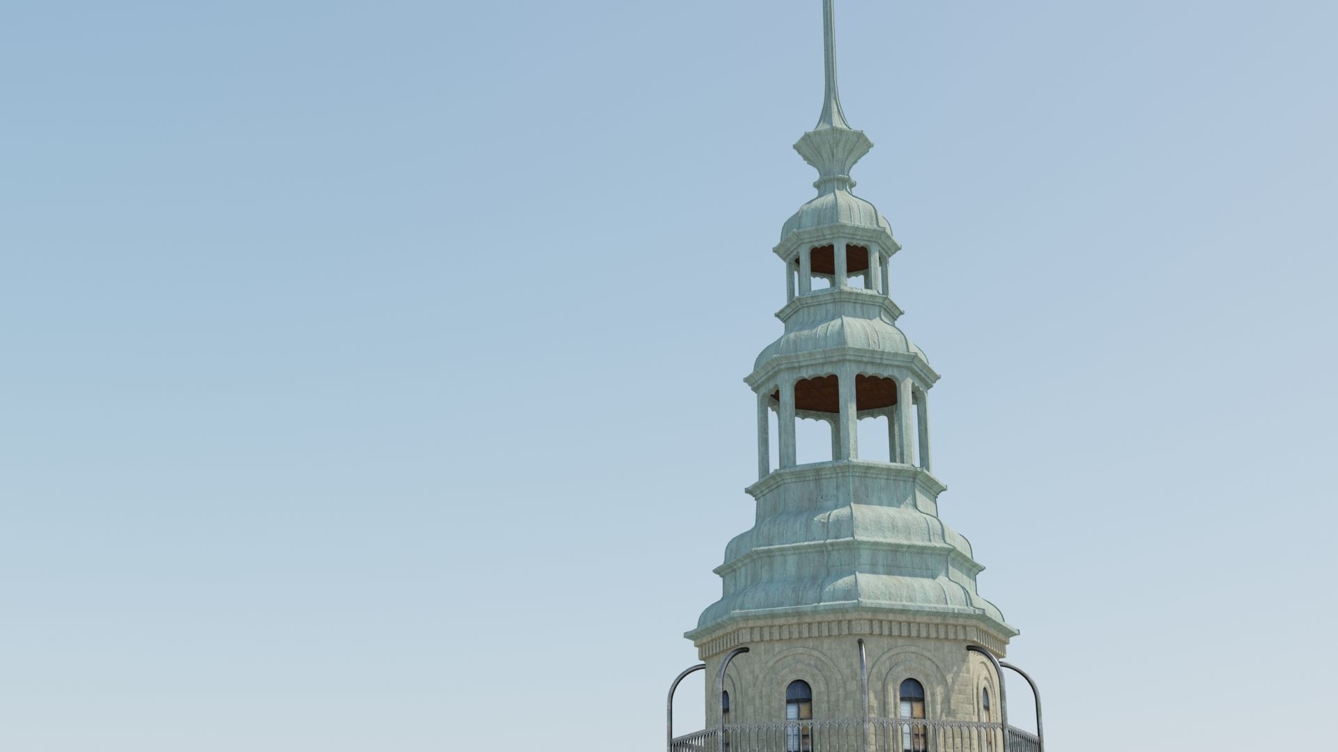 Tower roof renaissance 3D model_3