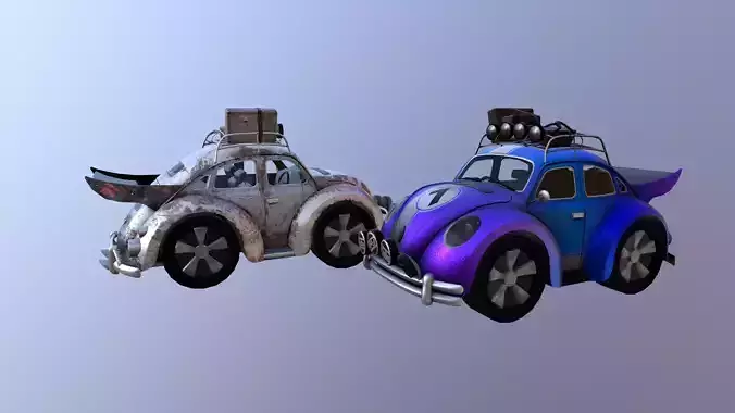 Bugrat car Low-poly 3D model