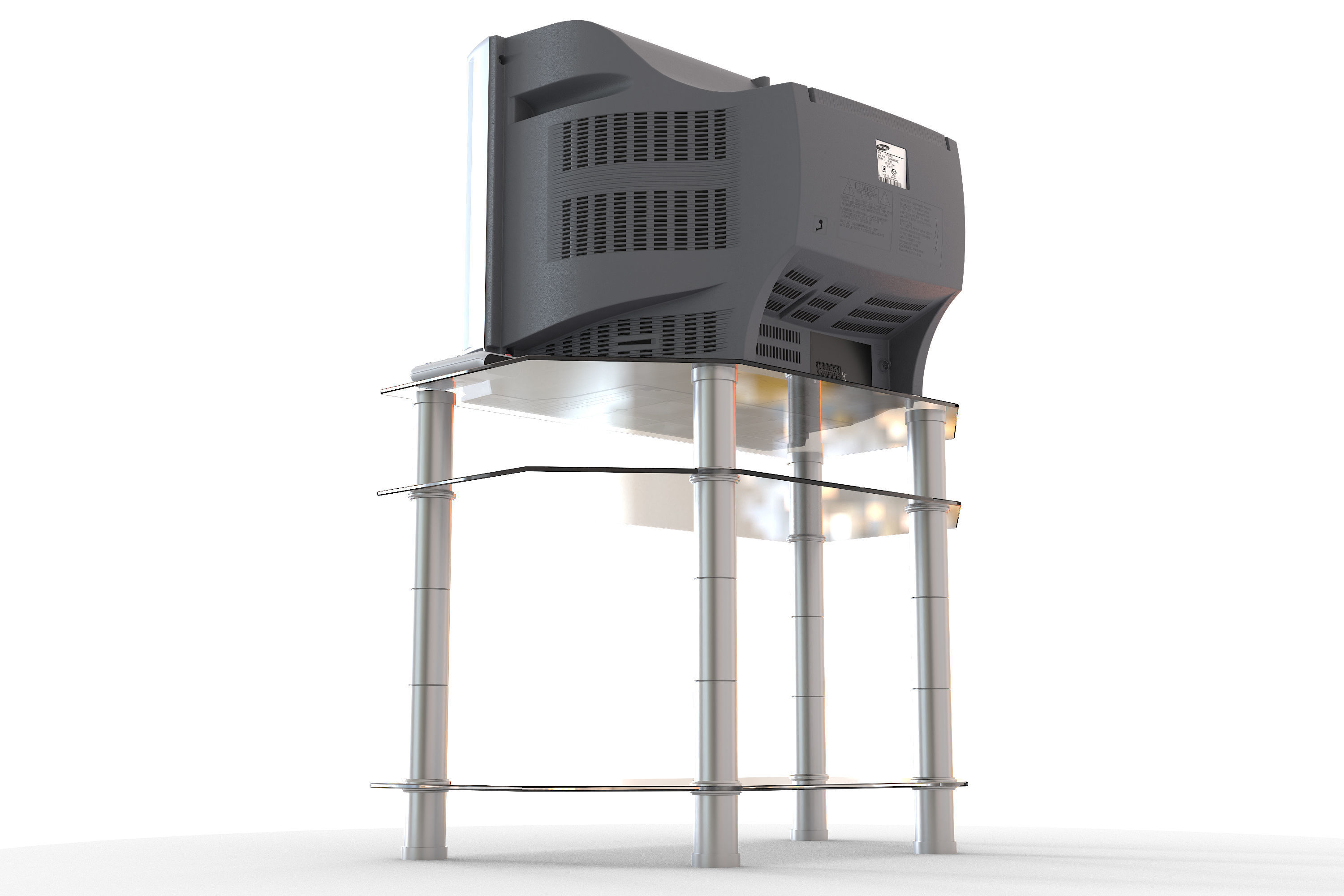 TV SAMSUNG CS -21K3MJQ Low-poly 3D model_10